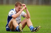 31 March 2012; A dejected Gavin Burke, Ard Scoil Rís, at the final whistle. All-Ireland Colleges Senior Football B Championship Final, St. Pauls, Bessbrook v Ard Scoil Rís, Kingspan Breffni Park, Cavan. Picture credit: Brendan Moran / SPORTSFILE