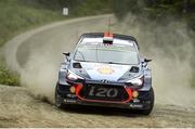 28 July 2017; theirry Neuville of Belgium and Nicolas Gilsoul of Belgium compete in their Hyundai Motorsport i20 Coupe WRC during Special Stage 7 of the Neste Rally Finland in Jukojarvi, Finland. Photo by Philip Fitzpatrick/Sportsfile