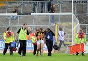 1 April 2012; An injured Richie Hogan, Kilkenny, attempts to walk from the field before being stretchered off. Allianz Hurling League Division 1A, Round 5, Kilkenny v Galway, Nowlan Park, Kilkenny. Picture credit: Brian Lawless / SPORTSFILE
