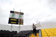 1 April 2012; Kevin McGarry, O'Loughlin Gaels GAA club, after adjusting the scoreboard before the start of the match. Allianz Hurling League Division 1A, Round 5, Kilkenny v Galway, Nowlan Park, Kilkenny. Picture credit: Brian Lawless / SPORTSFILE