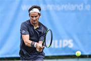 29 July 2017; Adrien Bossel of Switzerland in action against Peter Kobelt of USA during their Men's singles finals match at the AIG Irish Open Tennis Championships at Fitzwilliam Lawn Tennis Club, in Winton Road, Ranelagh, Dublin. Photo by Matt Browne/Sportsfile