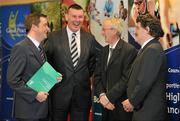 4 April 2012; In attendance at an Irish Sports Council’s NGB & LSP funding announcement, from left, Damien McDonald, Chief Executive, Horse Sport Ireland, Philip Browne, Chief Executive, Irish Rugby Football Union, John Treacy, Chief Executive, Irish Sports Council and John Foley, Chief Executive, Athletics Ireland. Alexander Hotel, Dublin. Picture credit: Brendan Moran / SPORTSFILE