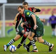 6 April 2012; Colin Healy, Cork City, in action against Keith Ward, Bohemians. Airtricity League Premier Division, Bohemians v Cork City, Dalymount Park, Dublin. Picture credit: Brian Lawless / SPORTSFILE