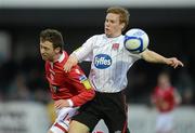 6 April 2012; Robert Waters, Dundalk, in action against Paddy Kavanagh, Shelbourne. Airtricity League Premier Division, Dundalk v Shelbourne, Oriel Park, Dundalk, Co. Louth. Photo by Sportsfile