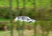 6 April 2012; Juho Hannien and Mikko Markkula in action in their Skoda Fabia S2000 on SS2 Drummond 1, at the Circuit of Ireland Rally 2012. Benburb, Co. Armagh. Picture credit: Barry Cregg / SPORTSFILE