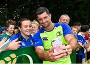 1 August 2017; Rob Kearney of Leinster with supporters during an open training session at Arklow RFC in Arklow, Co Wicklow. Photo by Ramsey Cardy/Sportsfile