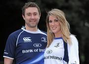 7 April 2012; Leinster supporters Enda Gallagher and Amy Whelan, from Tullamore, Co. Offaly, at the game. Heineken Cup Quarter-Final, Leinster v Cardiff Blues, Aviva Stadium, Lansdowne Road, Dublin. Picture credit: Matt Browne / SPORTSFILE