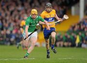 7 April 2012; Paul Browne, Limerick, in action against Patrick Donnellan, Clare. Allianz Hurling League Division 1B Final, Limerick v Clare, Gaelic Grounds, Limerick. Picture credit: Gareth Williams / SPORTSFILE