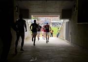 8 April 2012; A general view of Galway players making their way out to the field before the game. Allianz Football League Division 2, Round 7, Galway v Kildare, Pearse Stadium, Galway. Picture credit: Barry Cregg / SPORTSFILE