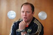 12 April 2012; Munster head coach Tony McGahan speaking to the media during a press conference ahead of their Celtic League game against Glasgow Warriors on Saturday. Munster Rugby Press Conference, University of Limerick, Limerick. Picture credit: Diarmuid Greene / SPORTSFILE