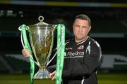 13 April 2012; Edinburgh head coach Michael Bradley with the Heineken Cup. Aviva Stadium, Lansdowne Road, Dublin. Picture credit: David Maher / SPORTSFILE