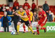 13 April 2012; Kevin Deery, Derry City, in action against Lee Lynch, Sligo Rovers. Airtricity League Premier Division, Sligo Rovers v Derry City, Showgrounds, Sligo. Picture credit: Oliver McVeigh / SPORTSFILE