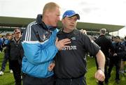 15 April 2012; Dublin selector Richard Stakelum, left, celebrates with manager Anthony Daly after the game. Allianz Hurling League Division 1A Relegtion Play-off, Galway v Dublin, O'Connor Park, Tullamore, Co. Offaly. Photo by Sportsfile