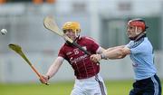 15 April 2012; davy Glennon, Galway, in action against Niall Corcoran, Dublin. Allianz Hurling League Division 1A Relegtion Play-off, Galway v Dublin, O'Connor Park, Tullamore, Co. Offaly. Photo by Sportsfile