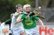 15 April 2012; Daniel Teague, Fermanagh, in action against Conall Maskey, Warwickshire. Allianz Hurling League Division 3B Final, Fermanagh v Warwickshire, Parnell Park, Dublin. Picture credit: Ray Lohan / SPORTSFILE