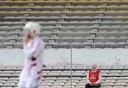 15 April 2012; A lone steward watches the game from the stand. Allianz Hurling League Division 2A Final, Carlow v Westmeath, Nowlan Park, Kilkenny. Picture credit: Brian Lawless / SPORTSFILE