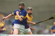 11 August 2002; Derek Bourke, Tipperary, in action against Pierce White, Wexford. Tipperary v Wexford, All Ireland Minor Hurling Semi - Final, Croke Park, Dublin. Picture credit; Damien Eagers / SPORTSFILE