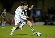20 April 2012; Gearoid Morrissey, Cork City, in action against Mark Quigley, Sligo Rovers. Airtricity League Premier Division, Cork City v Sligo Rovers, Turners Cross, Cork. Picture credit: Matt Browne / SPORTSFILE