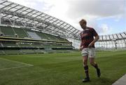 21 April 2012; Jamie Chipman, Clontarf, leaves the field after the game. Although Clontarf beat Lansdowne 27 v 28, a late try for St Mary's against Young Munster secured the Ulster Bank League Division 1A title. Ulster Bank League Division 1A, Lansdowne v Clontarf, Aviva Stadium, Lansdowne Road, Dublin. Picture credit: Stephen McCarthy / SPORTSFILE