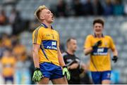 7 August 2017; Danny Griffin of Clare reacts after a missed chance during the Electric Ireland All-Ireland GAA Football Minor Championship Quarter-Final match between Dublin and Clare at O'Moore Park, Portlaoise, in Co. Laois. Photo by Piaras Ó Mídheach/Sportsfile