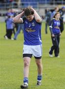 21 April 2012; A dejected Conor Moynagh, Cavan, after the game. Cadburys GAA Football All-Ireland Under 21 Championship Semi-final, Roscommon v Galway, Glennon Brothers Pearse Park, Co. Longford. Picture credit: Oliver McVeigh / SPORTSFILE