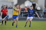 21 April 2012; Ronan Stack, Roscommon, in action against Joe Dillon, Cavan. Cadburys GAA Football All-Ireland Under 21 Championship Semi-final, Roscommon v Galway, Glennon Brothers Pearse Park, Co. Longford. Picture credit: Oliver McVeigh / SPORTSFILE