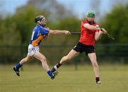 22 April 2012; Fintan Conway, Down, in action against Wayne O'Gorman, Wicklow. Allianz Hurling League Division 2A Relegation Play-off, Wicklow v Down, Trim, Co. Meath. Photo by Sportsfile