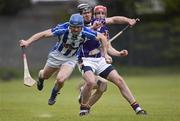 19 April 2012; David Sweeney, Ballyboden St Enda's, in action against Jude Sweeney, Kilmacud Crokes. Dublin County Hurling League Division 1, Ballyboden St Enda's v Kilmacud Crokes, Pairc Ui Murchu, Ballyboden, Co. Dublin. Picture credit: Stephen McCarthy / SPORTSFILE