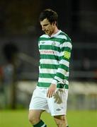 23 April 2012; A disappointed Craig Siles, Shamrock Rovers, after the game. Setanta Sports Cup Semi-Final, Second Leg, Derry City v Shamrock Rovers, Brandywell, Derry. Picture credit: Oliver McVeigh / SPORTSFILE