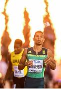 8 August 2017; Wayde van Niekerk of South Africa after winning the final of the Men's 400m event during day five of the 16th IAAF World Athletics Championships at the London Stadium in London, England. Photo by Stephen McCarthy/Sportsfile