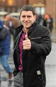 25 April 2012; Dublin footballer Bernard Brogan arrives for the second day of the Punchestown Racing Festival. Punchestown Racecourse, Punchestown, Co. Kildare. Picture credit: Stephen McCarthy / SPORTSFILE