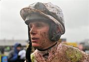 25 April 2012; Jockey Paul Townend in the winners enclose after winning the Irish Daily Mirror War Of Attrition Novice Hurdle aboard Marasonnien. Punchestown Racing Festival, Punchestown Racecourse, Punchestown, Co. Kildare. Picture credit: Barry Cregg / SPORTSFILE