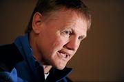 27 April 2012; Leinster head coach Joe Schmidt during a press conference ahead of their Heineken Cup Semi-Final against ASM Clermont Auvergne on Sunday. Leinster Rugby Press Conference, David Lloyd Riverview, Clonskeagh, Dublin. Picture credit: Brian Lawless / SPORTSFILE