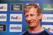 27 April 2012; Leinster's Leo Cullen during a press conference ahead of their Heineken Cup Semi-Final against ASM Clermont Auvergne on Sunday. Leinster Rugby Press Conference, David Lloyd Riverview, Clonskeagh, Dublin. Picture credit: Brian Lawless / SPORTSFILE