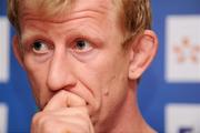 27 April 2012; Leinster's Leo Cullen during a press conference ahead of their Heineken Cup Semi-Final against ASM Clermont Auvergne on Sunday. Leinster Rugby Press Conference, David Lloyd Riverview, Clonskeagh, Dublin. Picture credit: Brian Lawless / SPORTSFILE