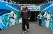 27 April 2012; Edinburgh head coach Michael Bradley makes his way onto the pitch for the start of the Captain's Run ahead of their Heineken Cup Semi-Final against Ulster on Saturday. Edinburgh Rugby Squad Captain's Run, Aviva Stadium, Lansdowne Road, Dublin. Picture credit: Oliver McVeigh / SPORTSFILE