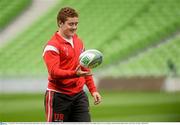 27 April 2012; Ulster's Paddy Jackson during the rugby kickers visit to the Aviva Stadium ahead of their Heineken Cup Semi-Final against Edinburgh on Saturday. Ulster Rugby Kickers visit Aviva Stadium, Lansdowne Road, Dublin. Picture credit: Oliver McVeigh / SPORTSFILE