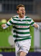 27 April 2012; Gary Twigg, Shamrock Rovers, celebrates after scoring his side's first goal. Airtricity League Premier Division, Shamrock Rovers v Derry City, Tallaght Stadium Tallaght, Co. Dublin. Picture credit: Stephen McCarthy / SPORTSFILE