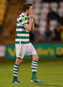 27 April 2012; Billy Dennehy, Shamrock Rovers, reacts to a missed opportunity. Airtricity League Premier Division, Shamrock Rovers v Derry City, Tallaght Stadium Tallaght, Co. Dublin. Picture credit: Stephen McCarthy / SPORTSFILE