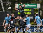 28 April 2012; Stephen Mulholland, Ballymena, offloads the ball from a lineout. Ulster Bank All-Ireland League Cup Final, Ballymena v Garryowen, Templeville Road, Dublin. Picture credit: Oliver McVeigh / SPORTSFILE