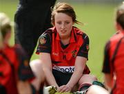 29 April 2012; A dejected Kate McKay, Down, at the end of the game. Bord Gáis Energy Ladies National Football League, Division 3 Semi-Final, Down v Leitrim, Clones, Co. Monaghan. Photo by Sportsfile