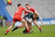 29 April 2012; Alan Smith, Kildare, in action against Aidan McCrory, left, and Aidan Cassidy, Tyrone. Allianz Football League, Division 2 Final, Tyrone v Kildare, Croke Park, Dublin. Picture credit: Ray McManus / SPORTSFILE