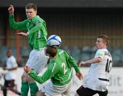 2 May 2012; Andrew Joyce and Gary Buckley, left, Cork City FC, in action against Chris Reilly, Dundalk FC. Airtricity U19 Cup Final, Dundalk FC v Cork City FC, Oriel Park, Dundalk, Co. Louth. Picture credit: Brian Lawless / SPORTSFILE