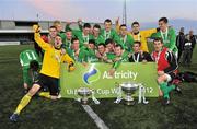 2 May 2012; The Cork City FC squad celebrate after the match. Airtricity U19 Cup Final, Dundalk FC v Cork City FC, Oriel Park, Dundalk, Co. Louth. Picture credit: Brian Lawless / SPORTSFILE