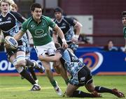 5 May 2012; Tiernan O'Halloran, Connacht, attempts to break through the Glasgow Warriors defence. Celtic League, Glasgow Warriors v Connacht, Firhill Arena, Glasgow, Scotland. Picture credit: Alan Harvey / SPORTSFILE