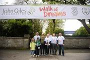 7 May 2012; John Giles, centre, in the company of friends, including FAI Chief Executive John Delaney, left, Dickie Rock and former Republic of Ireland international Ray Houghton ahead of the John Giles Walk of Dreams in association with 3. Lansdowne Road, Dublin. Picture credit: Stephen McCarthy / SPORTSFILE