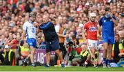 13 August 2017; Conor Gleeson of Waterford, with manager Derek McGrath, and Patrick Horgan of Cork leave the field after being sent by referee James Owens late in the game during the GAA Hurling All-Ireland Senior Championship Semi-Final match between Cork and Waterford at Croke Park in Dublin. Photo by Piaras Ó Mídheach/Sportsfile