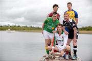 10 May 2012; In attendance at the launch of the Connacht GAA Senior Football Championship are David Clake, Mayo, centre, Paddy Maguire, Leitrim, left, Finian Hanley, Galway, back left, Ross Donovan, Sligo, right,  and Michael Finneran, Roscommon, back right. Bush Hotel, Carrick on Shannon, Co. Roscommon. Picture credit: Barry Cregg / SPORTSFILE