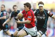 11 May 2012; Ian Keatley, Munster, on the way to scoring his side's first try. Celtic League Play-Off, Ospreys v Munster, Liberty Stadium, Swansea, Wales. Picture credit: Steve Pope / SPORTSFILE