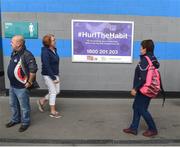 13 August 2017; Patrons make their way past the QUIT posters during the GAA Health and Wellbeing Activites during the GAA Hurling All-Ireland Senior Championship Semi-Final match between Cork and Waterford at Croke Park in Dublin. Photo by Daire Brennan/Sportsfile